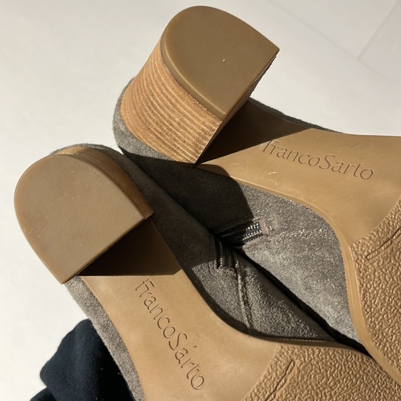 Franco Sarto Dimona Leather Booties Boots Shoes sz 8 Womens Gray Brown Fall NEW - Picture 9 of 13